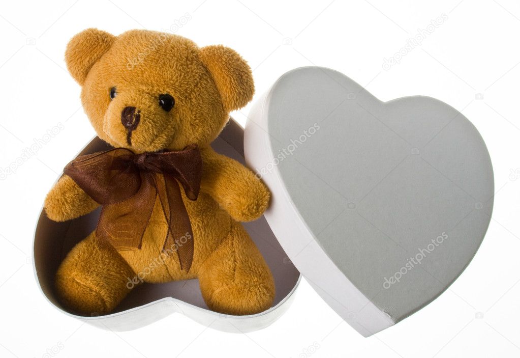 Cute bear in the heart box