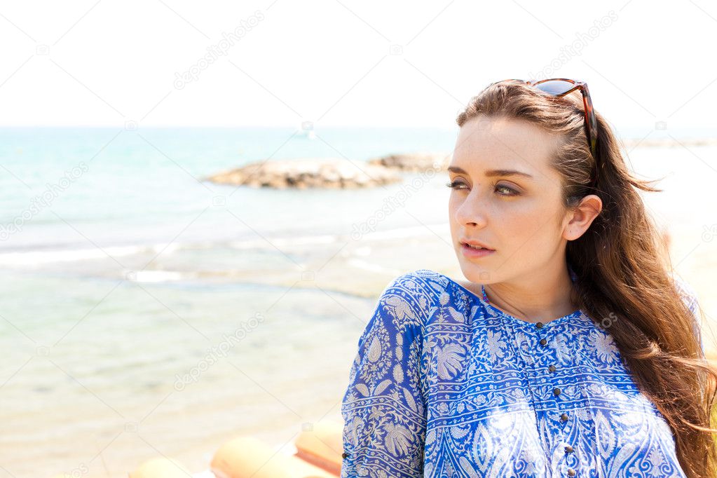 young woman portrait enjoying outdoors