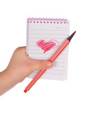 Heart painted in the notebook clipart