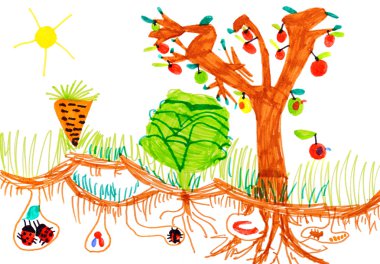 Child's drawing on paper clipart