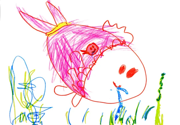 Rysunek dziecka na papierze — Zdjęcie stockowe