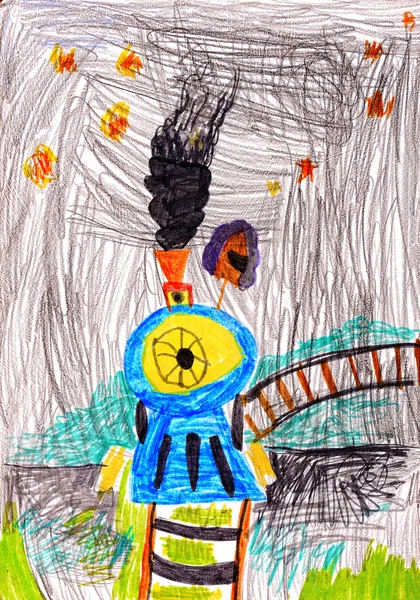 Child's drawing on paper — Stock Photo, Image