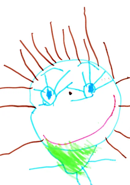 Buffo boccale. disegno da bambini . — Foto Stock