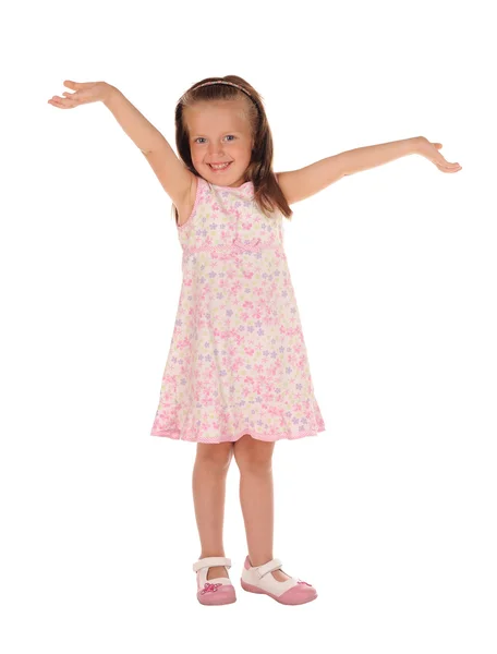 Küçük mutlu kız açık kollar — Stok fotoğraf