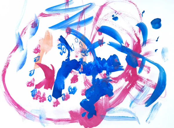 Детский рисунок акварельные краски — стоковое фото
