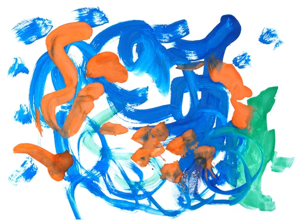 Kinder malen Aquarellfarben — Stockfoto