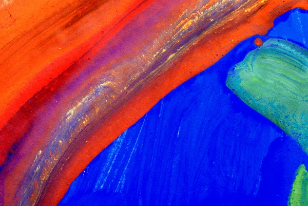 Детский рисунок акварельные краски — стоковое фото
