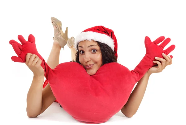 Single-Weihnachtsmann-Herz — Stockfoto