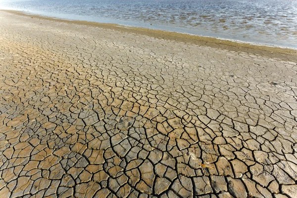 Solo seco e água — Fotografia de Stock