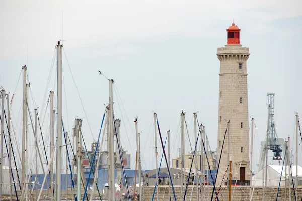 stock image Lighthouse and boat mast