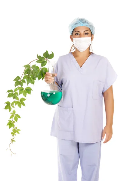 Researcher and creeper plant — Stock Photo, Image