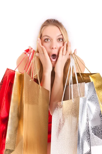 クリスマス女性ショッピング — ストック写真
