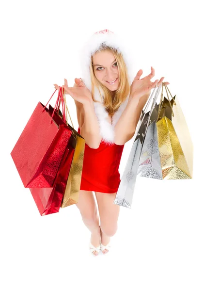 Mujer Navidad Compras — Foto de Stock