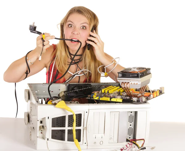 Nő a számítógép probléma — Stock Fotó