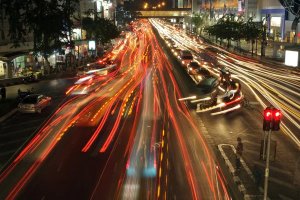 Traffic jam long exposure — Stock Photo, Image