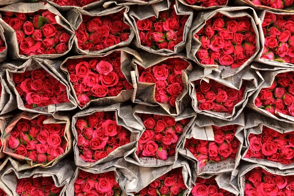 stock image Wrapped rose in market