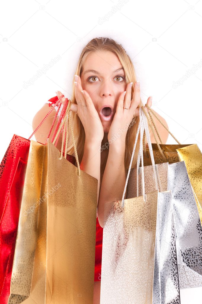 Christmas woman shopping