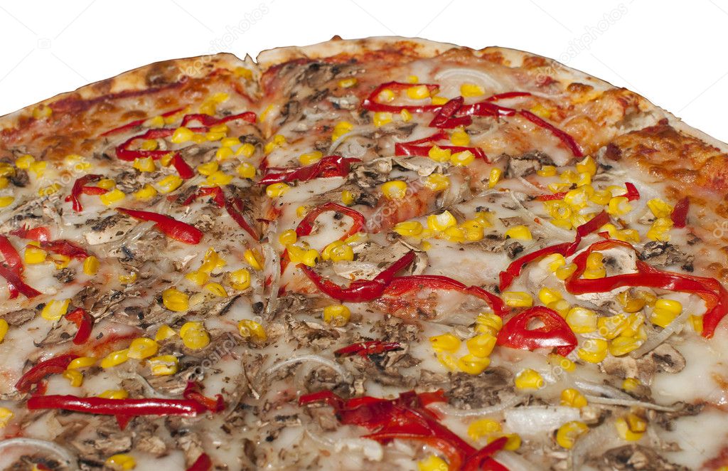 Vegetarian pizza - white background
