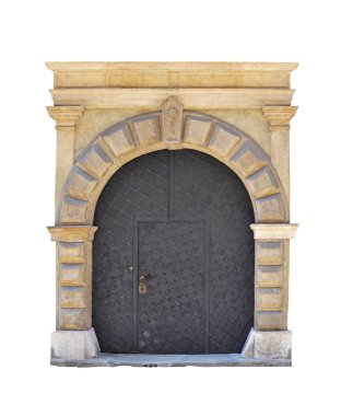 eski büyük kapı - kapı portalı, beyaz arka plan