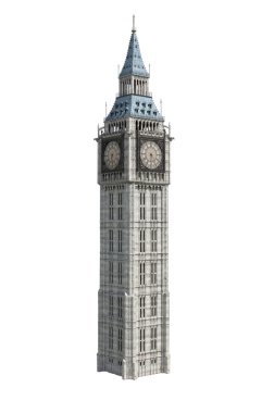 Big Ben in London, UK , England - white background clipart