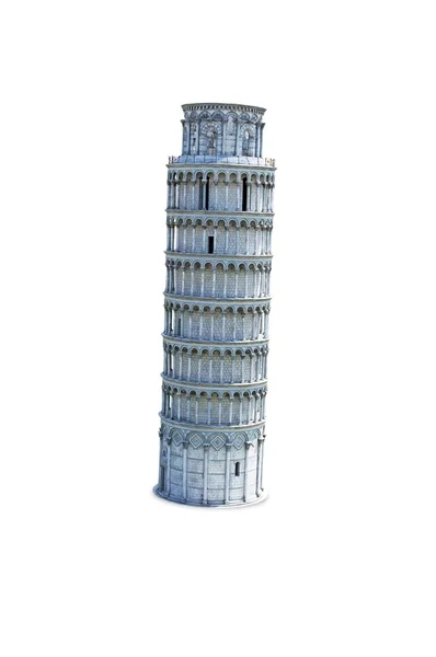 Leaning tower of pisa - white background — Stock Photo, Image