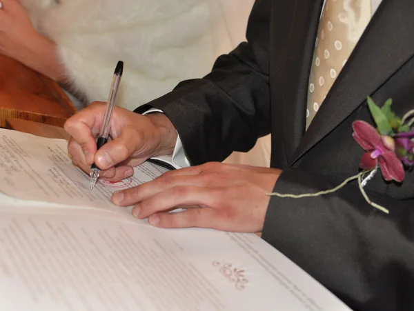 stock image Bridal Registry Signing - Solemn registration of marriage