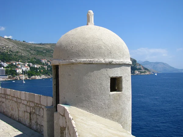 Fortaleza de Dubrovnik - antiguo muro - en el sur de Croacia Imagen de stock