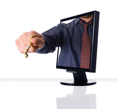 Monitor gold key clipart