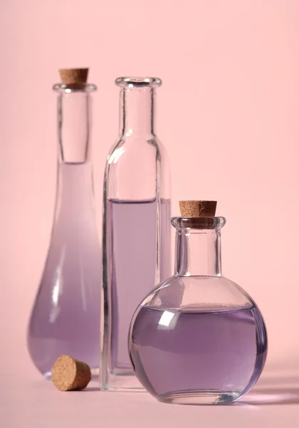 Flasker med olie - Stock-foto