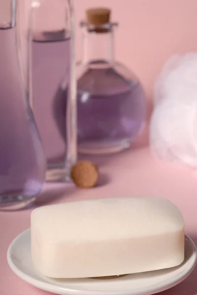 Mýdlo a houba — Stock fotografie