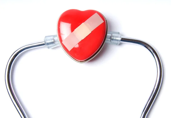 Hjärtat & stetoskop Stockbild