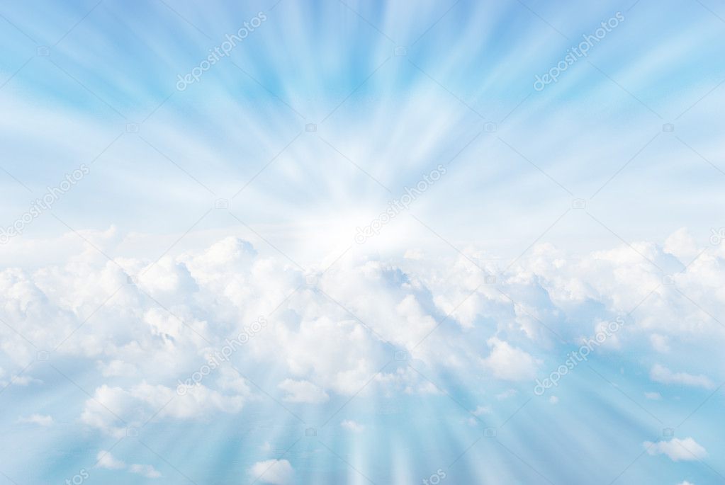 Sun rays in the clouds