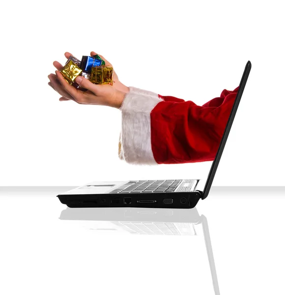 Weihnachten am Laptop — Stockfoto