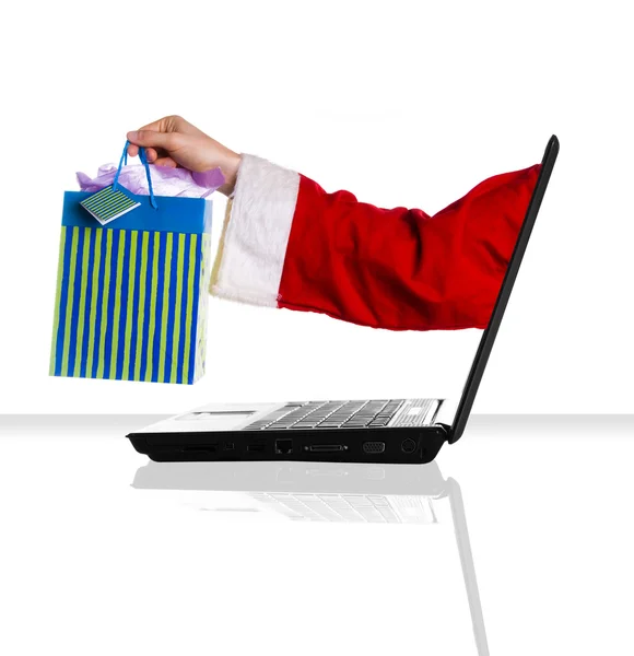 Stock image Laptop santa