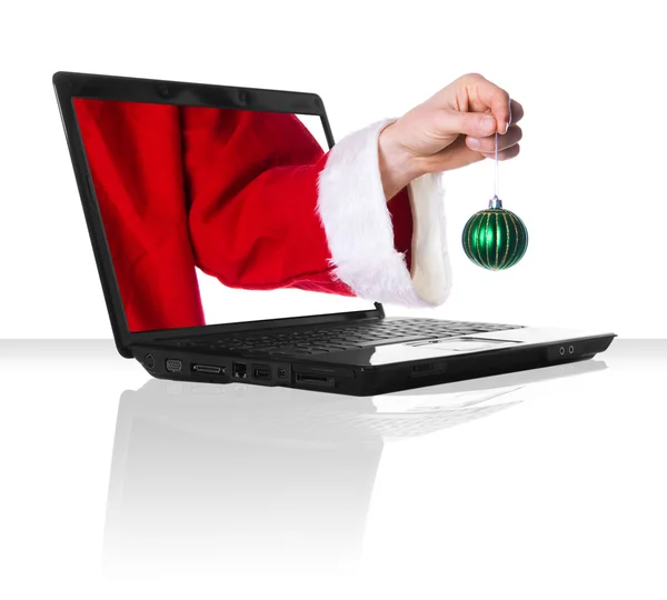 Schwarzer Laptop Weihnachten — Stockfoto