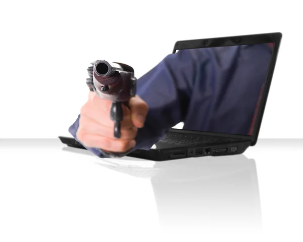 Laptop silah — Stok fotoğraf