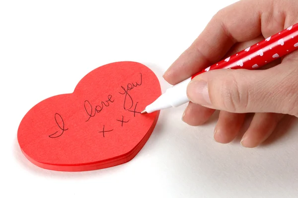 Heart post-it — Stock Photo, Image