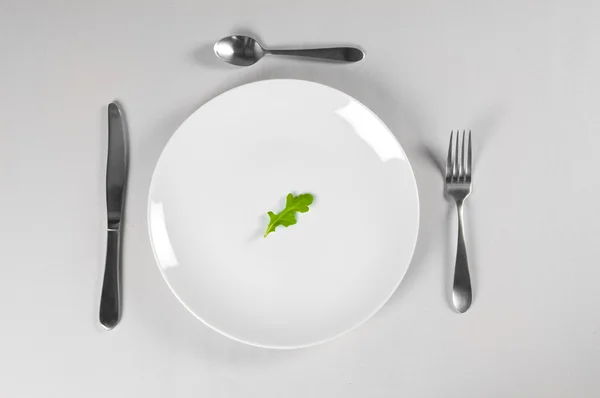화이트 접시와 다이어트 — 스톡 사진