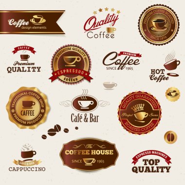 Coffee labels and elements clipart