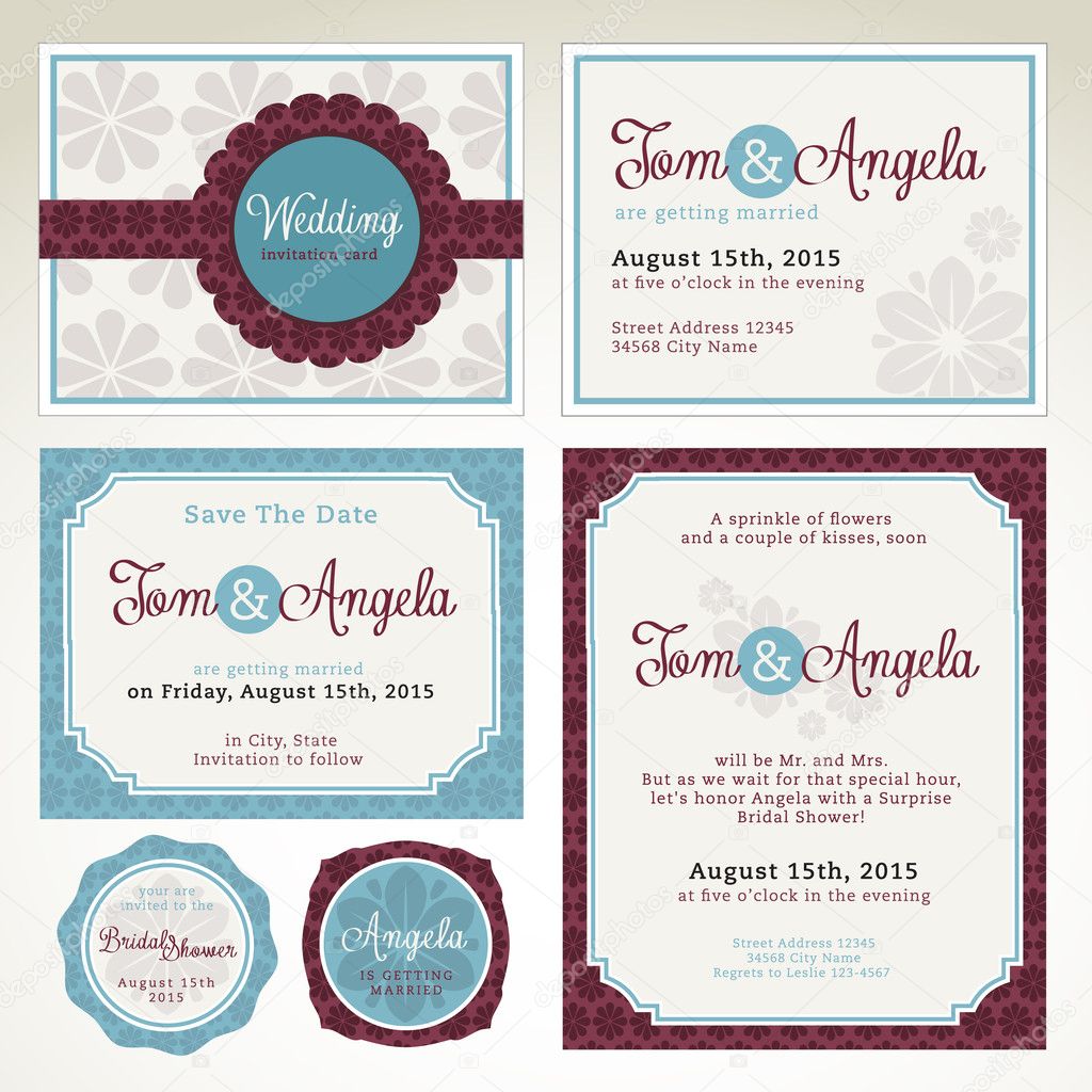 Wedding invitation card templates