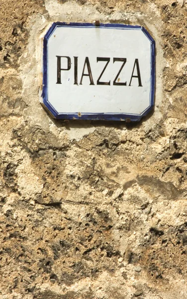 Piazza, piazza, cartello — Foto Stock