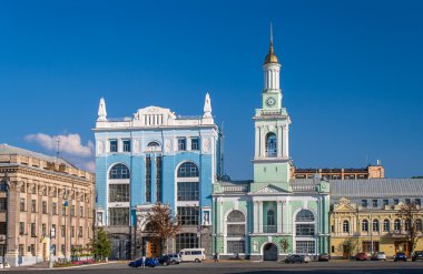 Former Greek Monastery on the Kontraktova Square. Kiev, Ukraine clipart