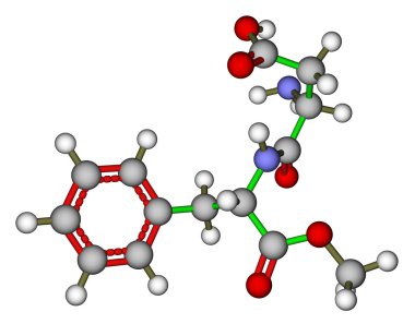 Aspartame molecular model clipart