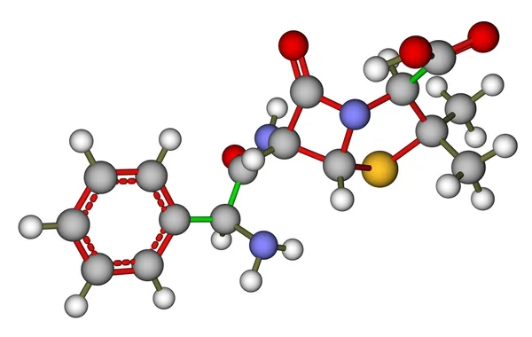 ampicillin molecular model — 图库照片 #12083457