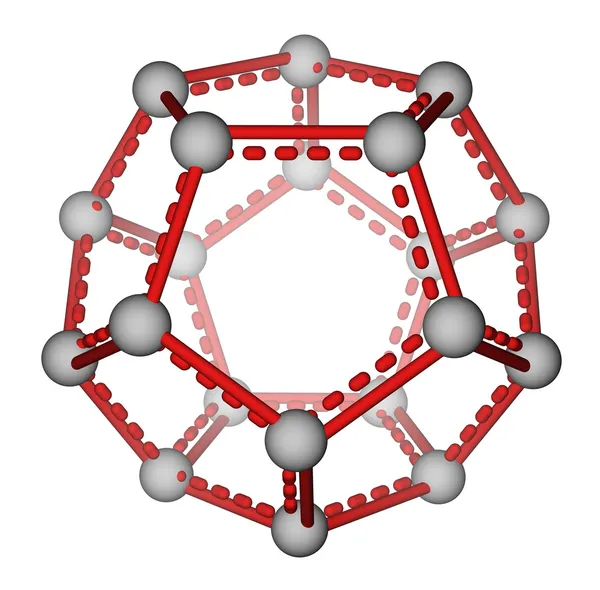 Молекулярная структура фуллерена C20 — стоковое фото