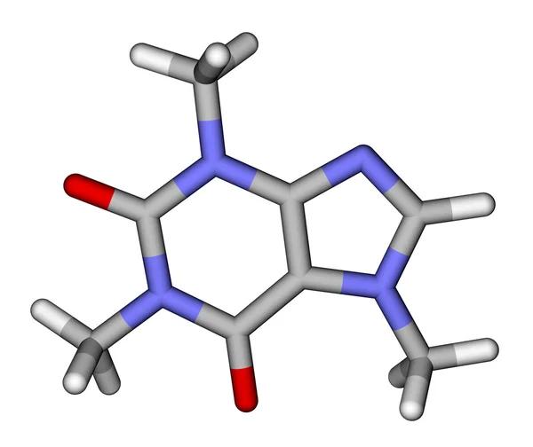 Caffeine sticks molecular model — Stock Photo, Image