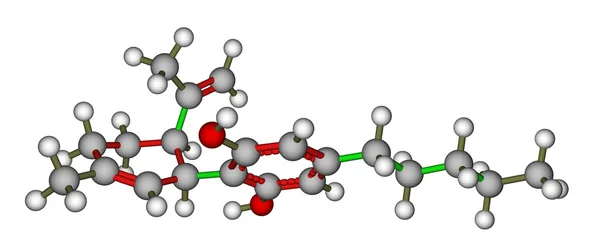 Cannabidiol molecular model — Stock Photo, Image