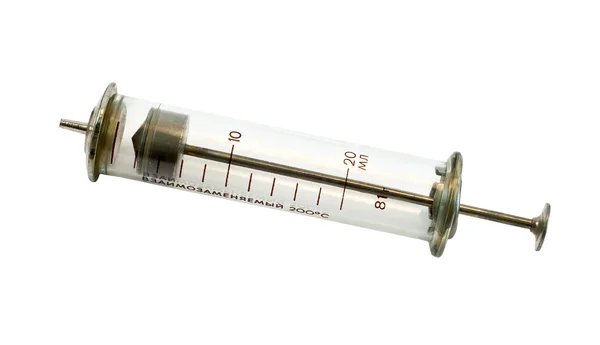 Old glass syringe — Stock Photo, Image