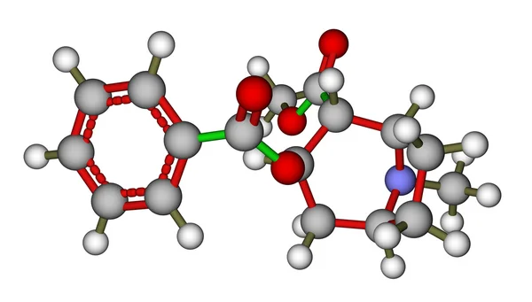 Molecule of cocaine — Stock Photo, Image