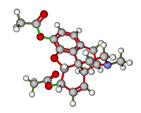 Молекула героина — стоковое фото